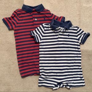 2 Ralph Lauren Baby Boy Striped Rompers